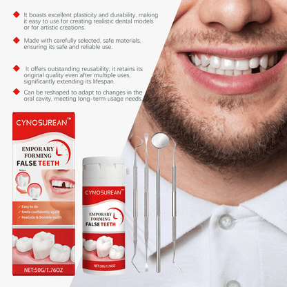 CYNOSUREAN Moldable Dental Gel Dentures Temporary Fillings Cavities and Teeth Fillings Temporary Tooth Filling Denture Kit Oral false tooth fake