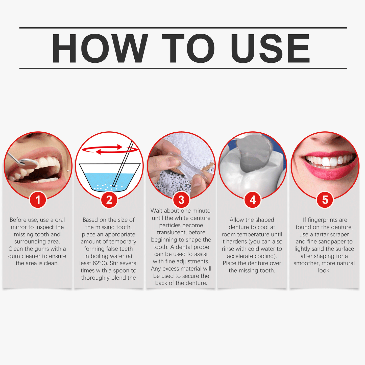 CYNOSUREAN Moldable Dental Gel Dentures Temporary Fillings Cavities and Teeth Fillings Temporary Tooth Filling Denture Kit Oral false tooth fake