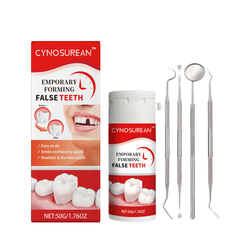 CYNOSUREAN Moldable Dental Gel Dentures Temporary Fillings Cavities and Teeth Fillings Temporary Tooth Filling Denture Kit Oral false tooth fake